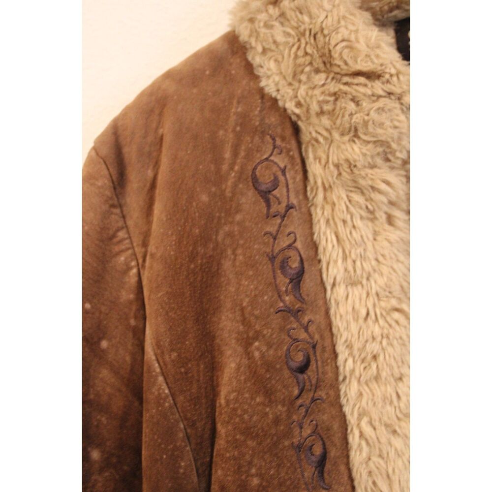 Vintage Guess leather Penny Lane style jacket size small with faux fur lining - Picture 7 of 12